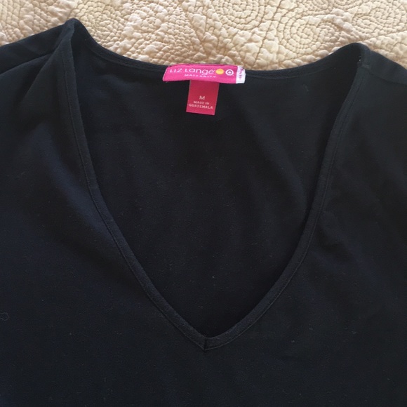 Liz Lange Target Maternity Medium Black V Neck Top - Picture 2 of 8